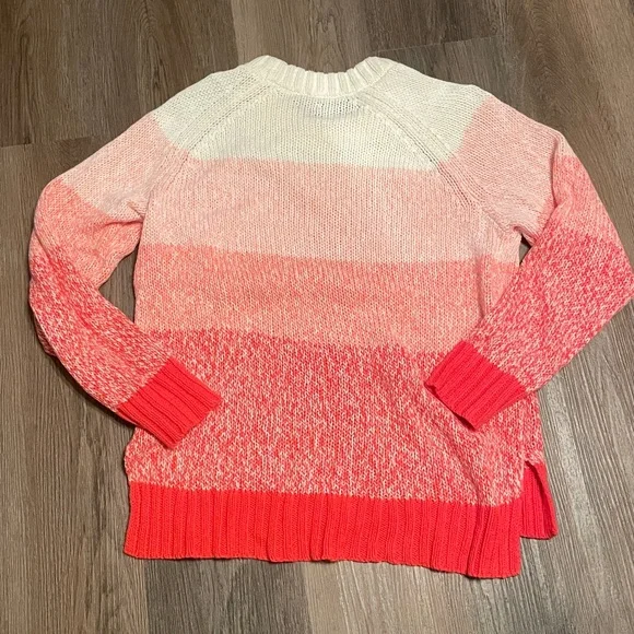 aerie sweater small pink white stripe long sleeve pullover - Picture 3 of 3